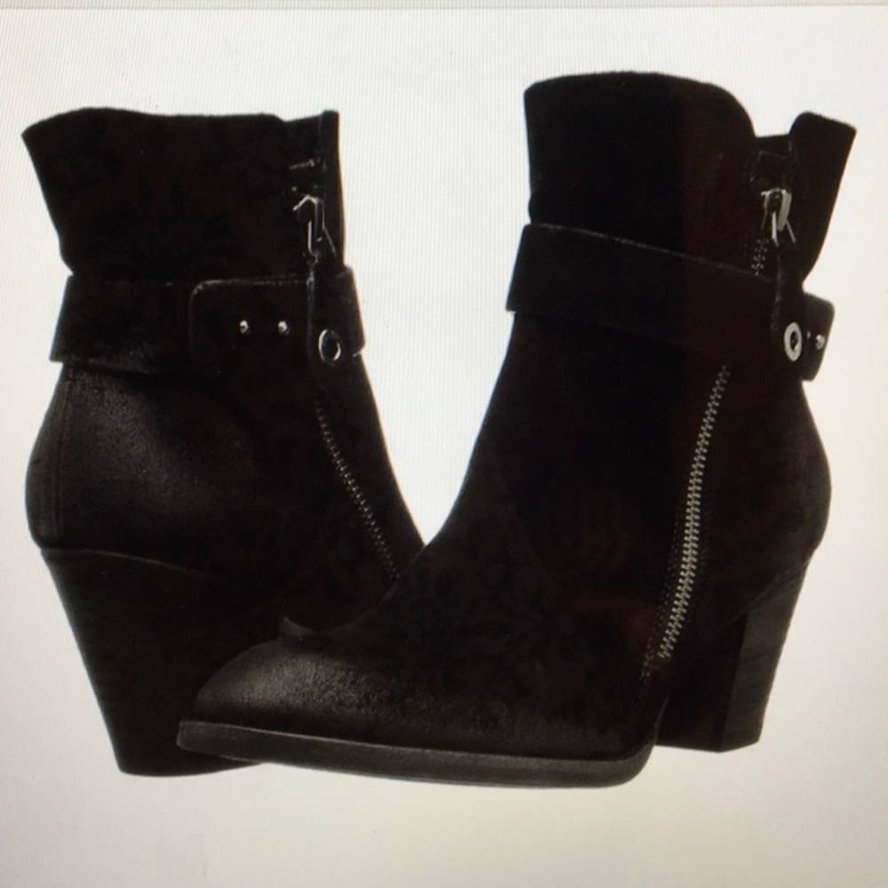 PAUL GREEN DALLAS Ankle Boots SUEDE Side ZIP EUC
